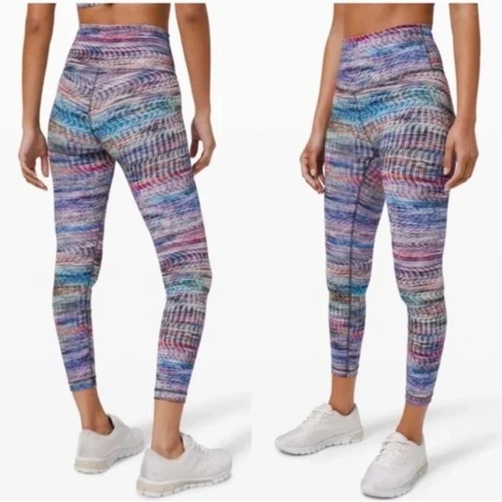NWOT - Lululemon Wunder Train Tight 25" HR Digital Oasis White, Size 6